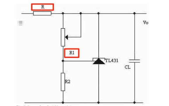 Circuit diagram for adjustable regulator