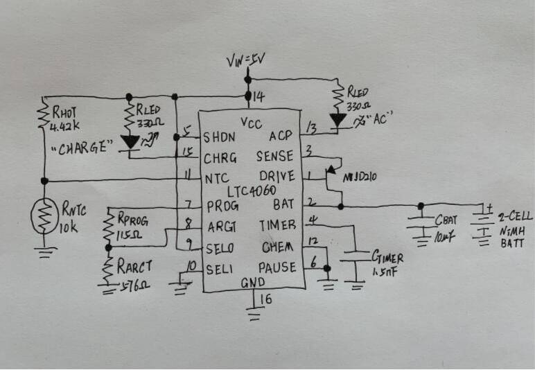 A basic NiMH circuit diagram