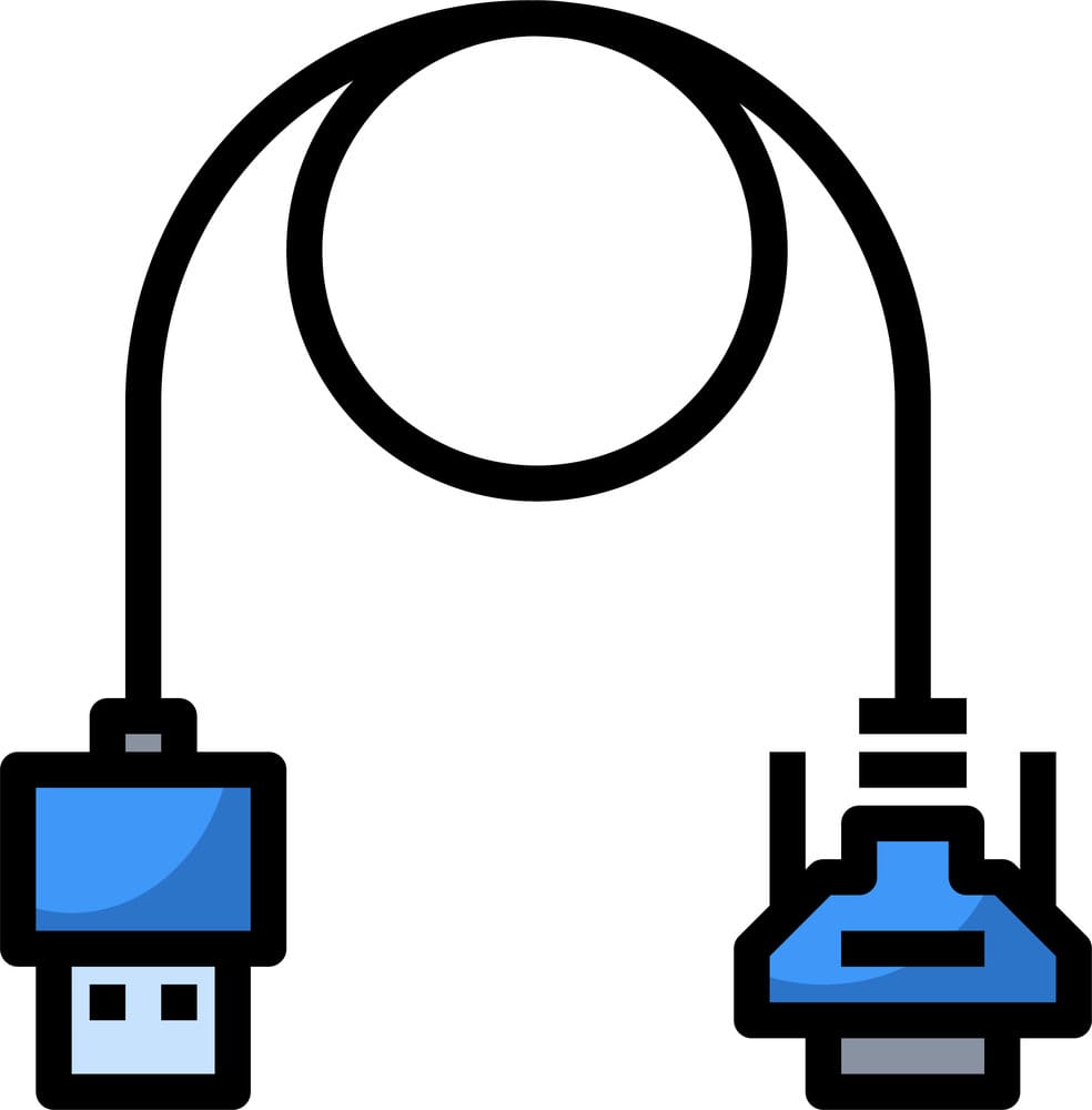 Vector image of USB to RS233 cable