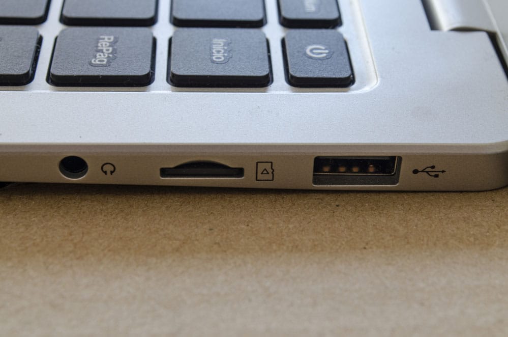Memory card slot and USB slot