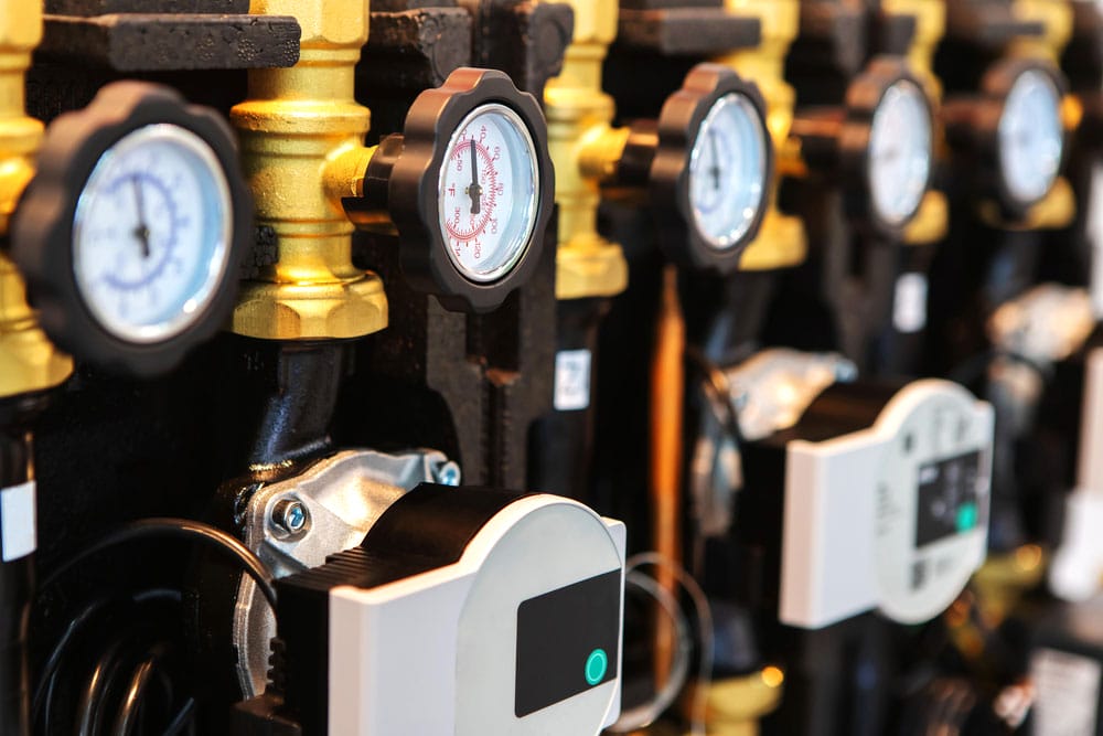 Pressure and temperature sensors in the home heating system  