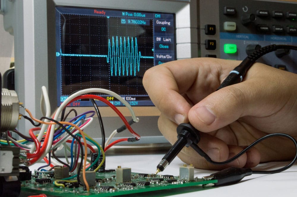 A signal waveform when assessing a circuit