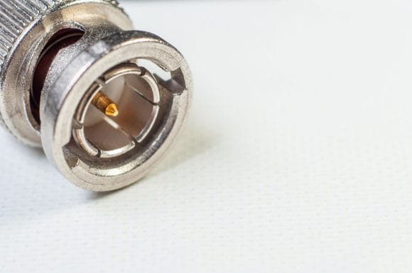 A BNC connector for transmitting audio and video signals