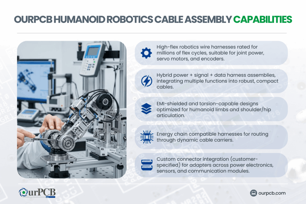 ourpcb humanoid robotics cable assembly manufacturers